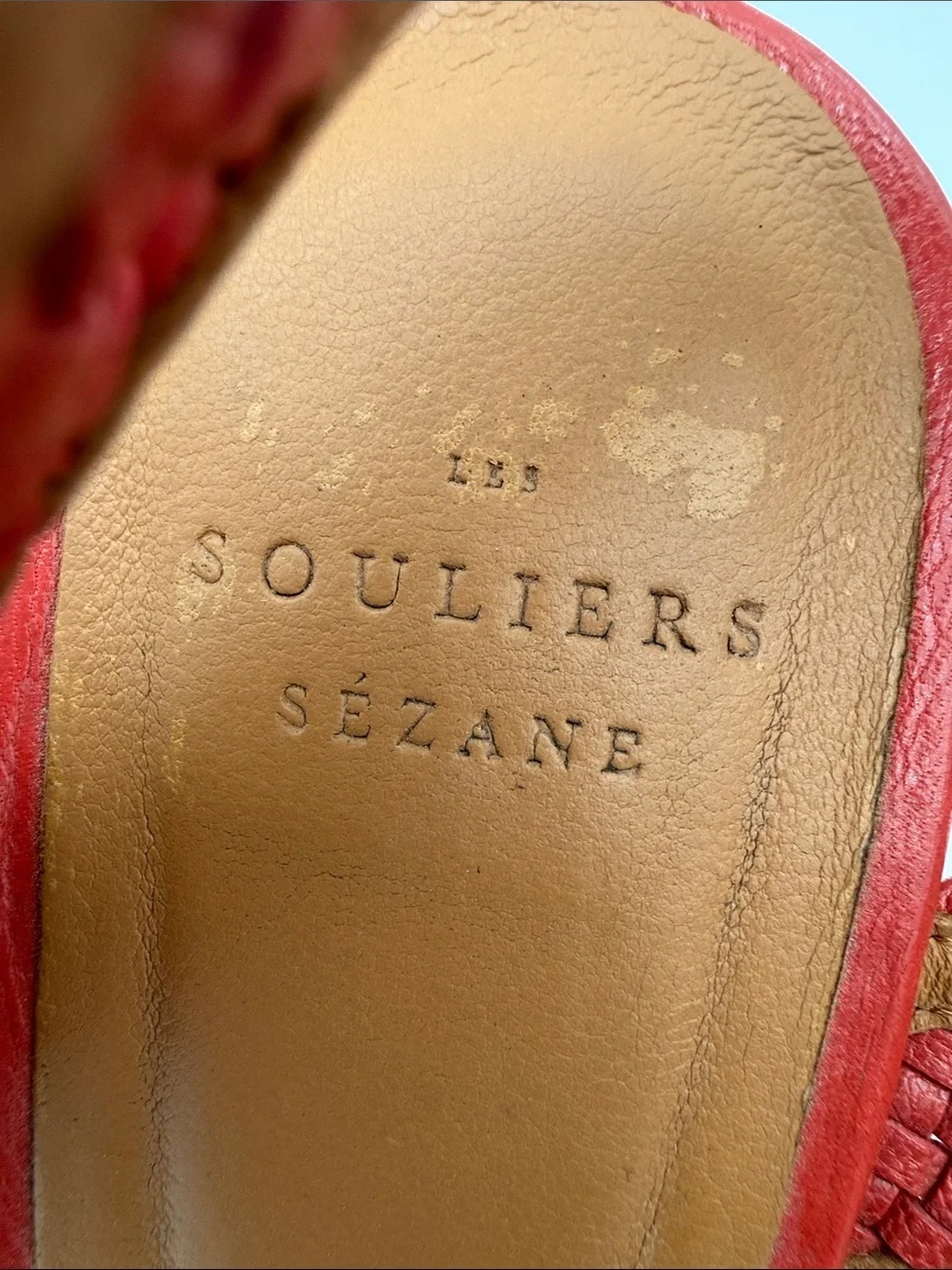Sezane Les souliers Halix Women’s leather sandals Braided Block Heels event Y2K